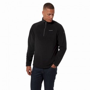 Craghoppers Corey Half Zip Fleecegensere Herre Svarte | 5817AMLZO