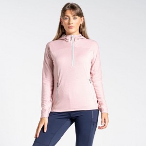 Craghoppers Dynamic Hette Half Zip T-skjorte Dame Rosa | 3714LFDKP