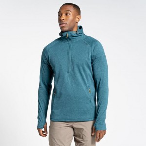 Craghoppers Dynamic Hette Half Zip T-skjorte Herre Turkis | 3672AWKXE