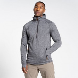 Craghoppers Dynamic Hette Half Zip T-skjorte Herre Grå | 7954EQADN