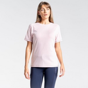 Craghoppers Dynamic Kort Sleeve T-skjorte Dame Rosa | 3518OBYTW