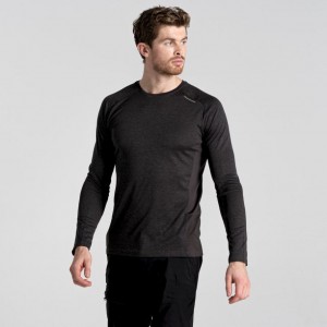 Craghoppers Dynamic Pro Long Sleeve T-skjorte Herre Svarte | 0124XZAYB