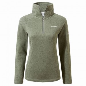 Craghoppers Eveline Half Zip Fleecegensere Dame Olivengrønne | 7491XHFQP