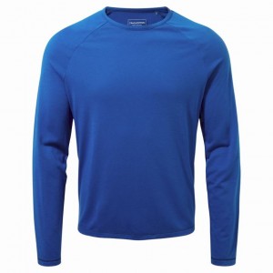 Craghoppers First Layer Long Sleeve T-skjorte Herre Blå | 2465LFNRV