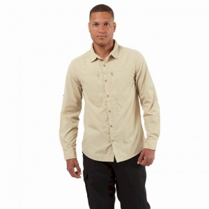 Craghoppers Kiwi Boulder Long Sleeve Skjorte Herre Beige | 6820MFHUX