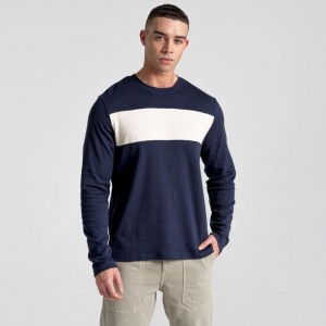 Craghoppers Latherton Long Sleeve T-skjorte Herre Marineblå | 7821CJKRD