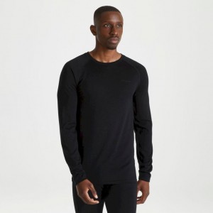 Craghoppers Merino Crew Neck Long Sleeve Baselayer II T-skjorte Herre Svarte | 3568PJEAT