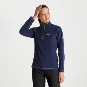 Craghoppers Miska Half Zip Fleecegensere Dame Marineblå | 0478LBQWU