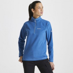 Craghoppers Miska Half Zip Fleecegensere Dame Blå | 1357MAGUB