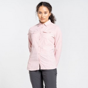 Craghoppers NosiLife Adventure II Long Sleeve Skjorte Dame Rosa | 3416OWGTI