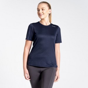 Craghoppers NosiLife Candella Kort Sleeve T-skjorte Dame Marineblå | 3615DYAQX