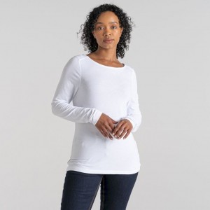 Craghoppers NosiLife Erin Long Sleeve T-skjorte Dame Hvite | 2609EWKUR