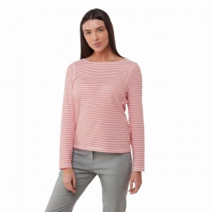 Craghoppers NosiLife Erin Long Sleeve T-skjorte Dame Rød | 4127KUFGS