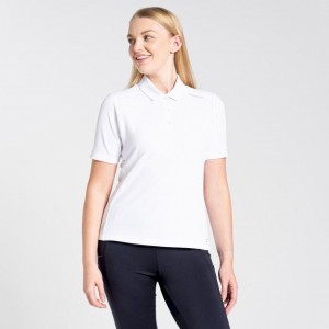 Craghoppers NosiLife Kort Sleeve Polo T-skjorte Dame Hvite | 8691TAEJO