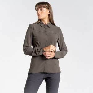 Craghoppers NosiLife Pro IV Long Sleeve Skjorte Dame Khaki | 6894UZYGB