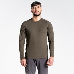 Craghoppers NosiLife Talen Long Sleeve T-skjorte Herre Olivengrønne | 2095EWBXZ