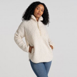 Craghoppers Orlena Half Zip Fleecegensere Dame Hvite | 4190RFVWT