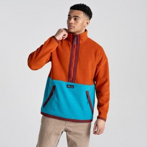 Craghoppers Spindle Half Zip Fleecegensere Herre Oransje Turkis | 5074QNUTE