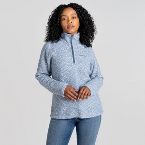 Craghoppers Talladale Half Zip Fleecegensere Dame Blå | 8320UFRPI