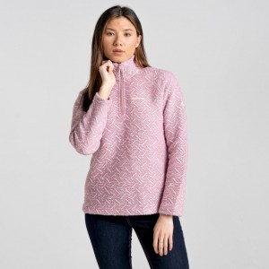 Craghoppers Talladale Half Zip Fleecegensere Dame Rosa | 0926TUACN