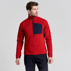 Craghoppers Tarbert Half Zip Fleecegensere Herre Rød | 3798YZFLO