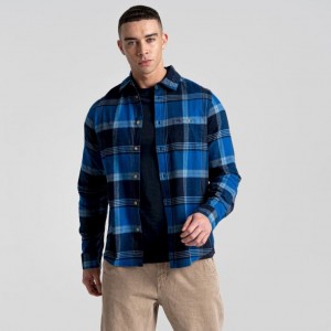 Craghoppers Thornhill Long Sleeve Skjorte Herre Marineblå | 9781HLJXM