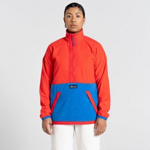 Craghoppers Welwood Half Zip Fleecegensere Dame Oransje Blå | 3175OYJXF