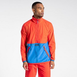 Craghoppers Welwood Half Zip Fleecegensere Herre Oransje Blå | 8596NBJSV