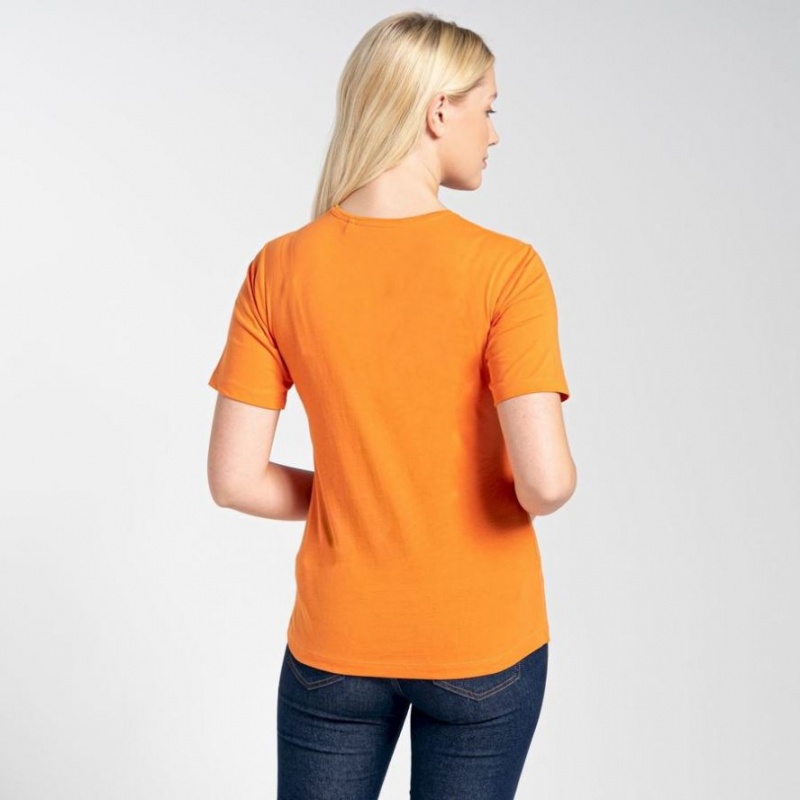 Craghoppers Ally Kort Sleeve T-skjorte Dame Oransje | 3076OZILN