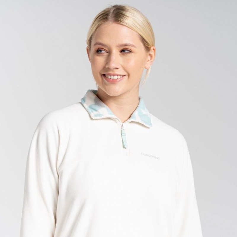 Craghoppers Cabrillo Half Zip Fleecegensere Dame Hvite | 6593XAISN