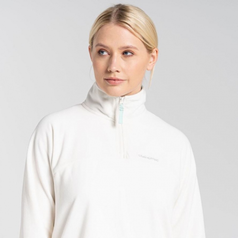 Craghoppers Cabrillo Half Zip Fleecegensere Dame Hvite | 6593XAISN