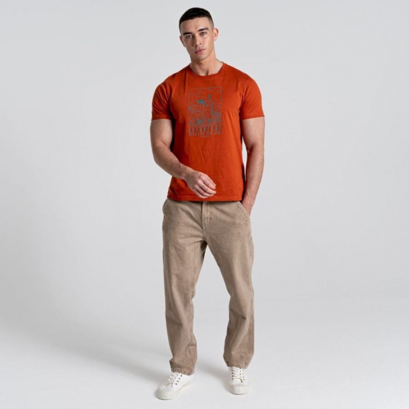 Craghoppers Caldo Kort Sleeve T-skjorte Herre Oransje | 2960ZNPRQ