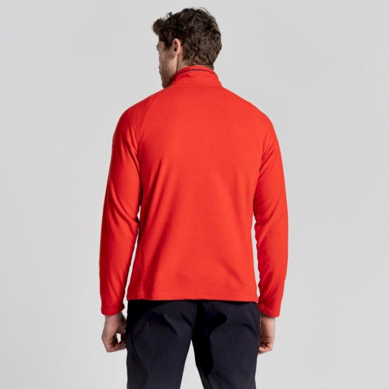 Craghoppers Corey Half Zip Fleecegensere Herre Rød | 4781TYNSB