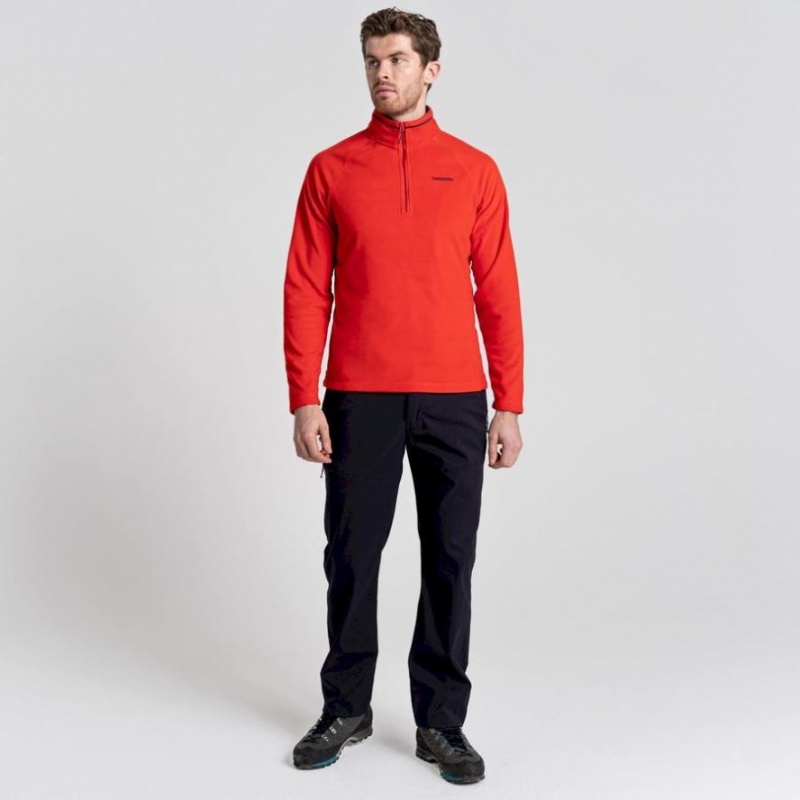 Craghoppers Corey Half Zip Fleecegensere Herre Rød | 4781TYNSB