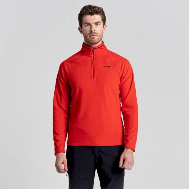 Craghoppers Corey Half Zip Fleecegensere Herre Rød | 4781TYNSB