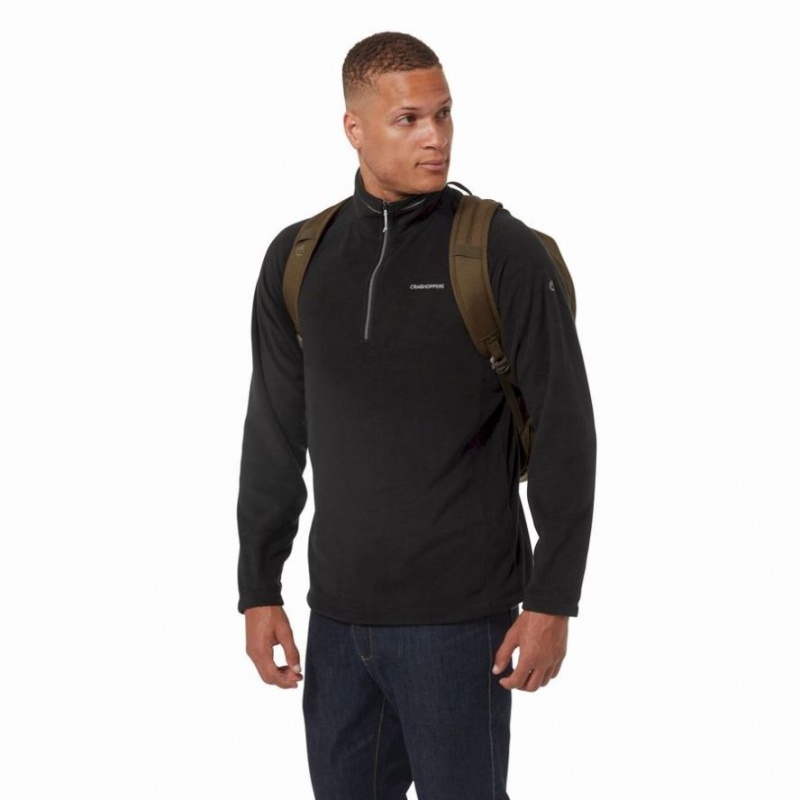 Craghoppers Corey Half Zip Fleecegensere Herre Svarte | 5817AMLZO