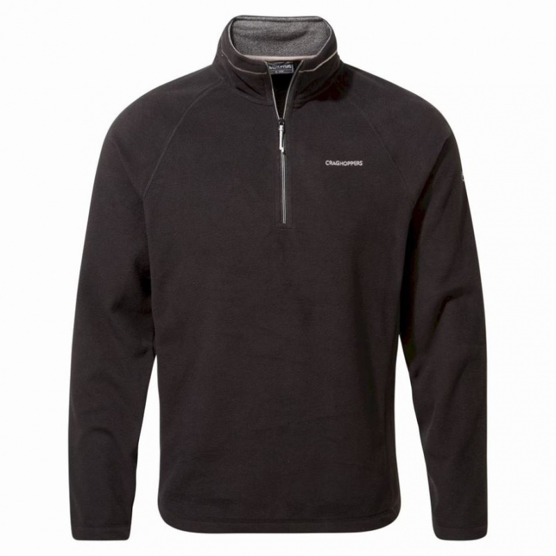 Craghoppers Corey Half Zip Fleecegensere Herre Svarte | 5817AMLZO