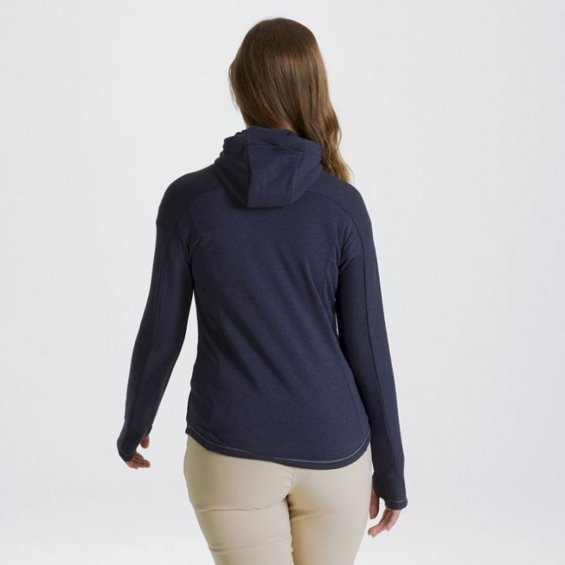 Craghoppers Dynamic Hette Half Zip T-skjorte Dame Marineblå | 3290EFDOU