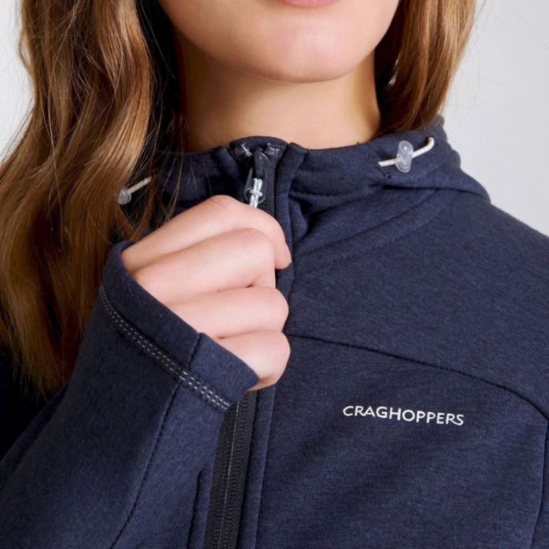 Craghoppers Dynamic Hette Half Zip T-skjorte Dame Marineblå | 3290EFDOU