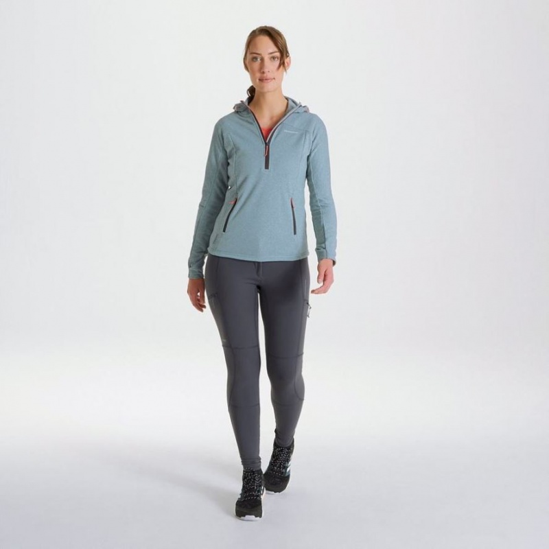 Craghoppers Dynamic Hette Half Zip T-skjorte Dame Turkis | 6802ZNOXI