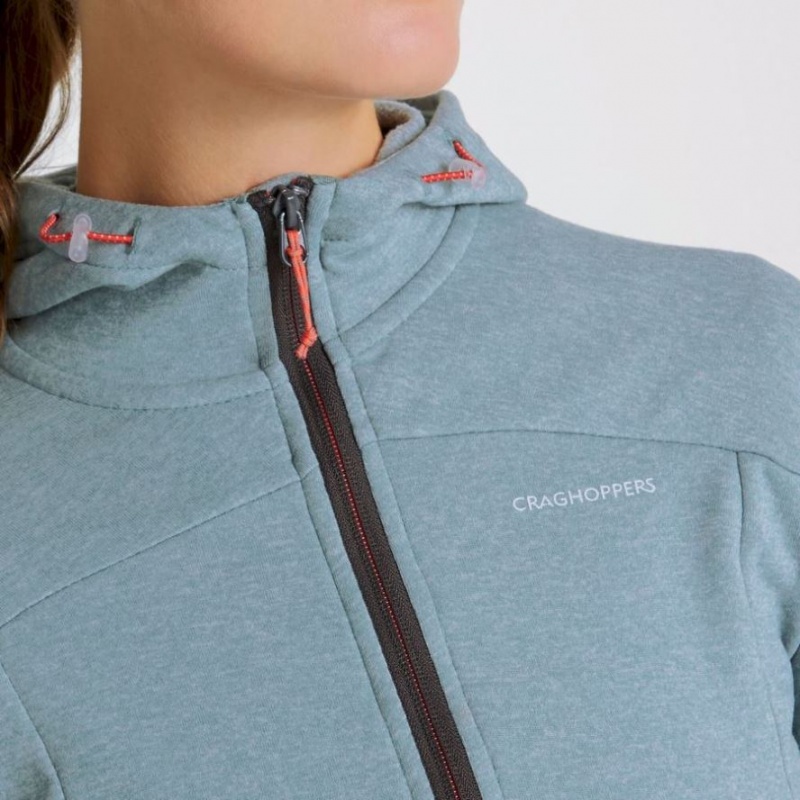 Craghoppers Dynamic Hette Half Zip T-skjorte Dame Turkis | 6802ZNOXI