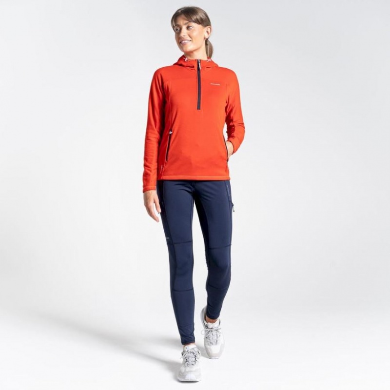 Craghoppers Dynamic Hette Half Zip T-skjorte Dame Oransje | 2165SZIXM