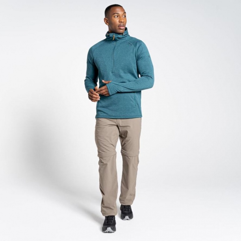 Craghoppers Dynamic Hette Half Zip T-skjorte Herre Turkis | 3672AWKXE