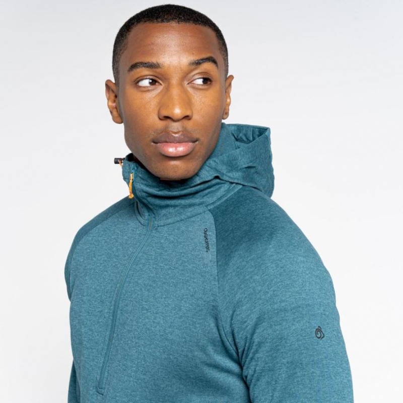 Craghoppers Dynamic Hette Half Zip T-skjorte Herre Turkis | 3672AWKXE