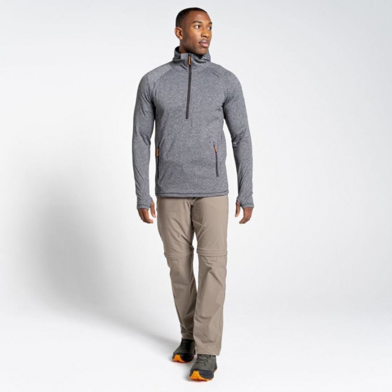 Craghoppers Dynamic Hette Half Zip T-skjorte Herre Grå | 7954EQADN