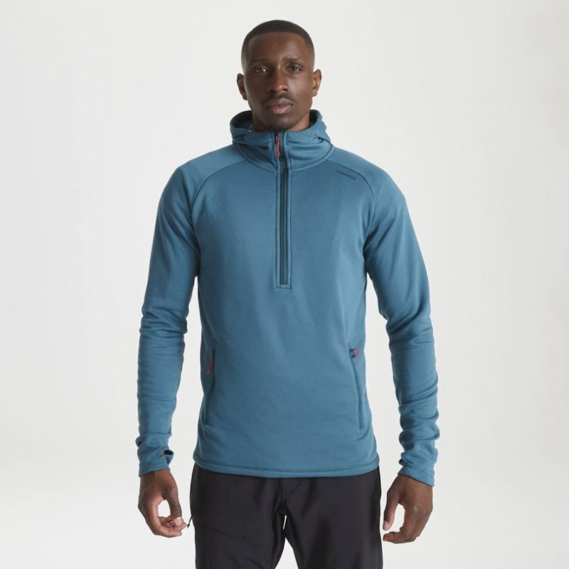 Craghoppers Dynamic Hette Half Zip Vinter Fleecegensere Herre Blå | 4617BXRCP