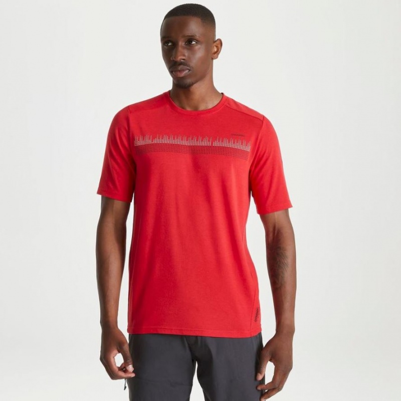 Craghoppers Dynamic Kort Sleeve Sriracha Red T-skjorte Herre Rød | 2460CNBXI