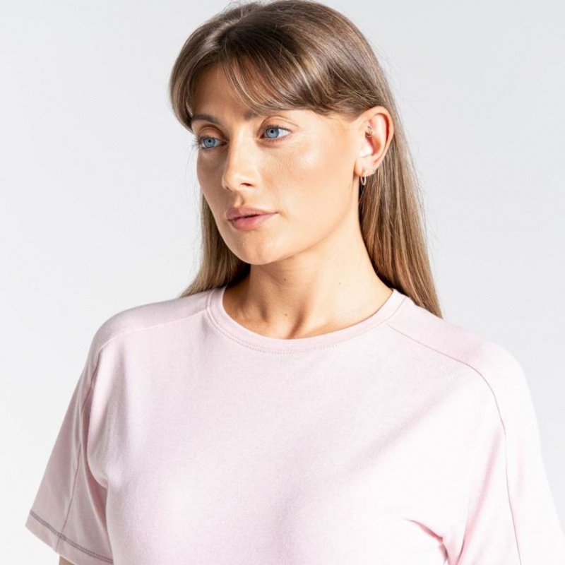 Craghoppers Dynamic Kort Sleeve T-skjorte Dame Rosa | 3518OBYTW