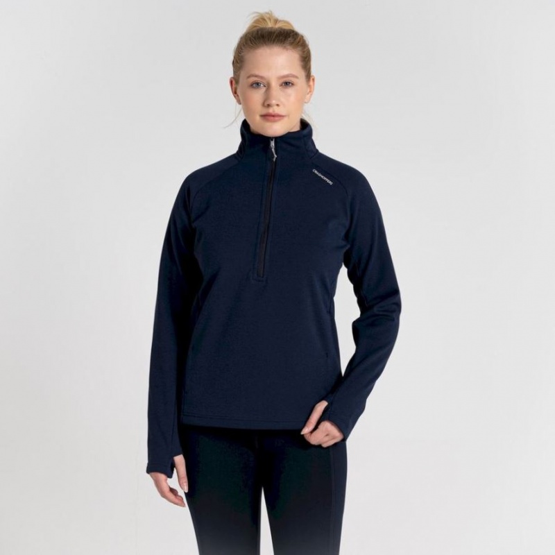 Craghoppers Dynamic Pro Half Zip Fleecegensere Dame Marineblå | 1927NBWCV