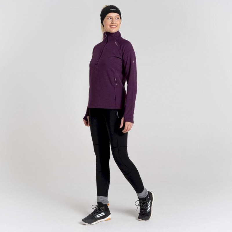 Craghoppers Dynamic Pro Half Zip Fleecegensere Dame Lilla | 2593VXWOQ